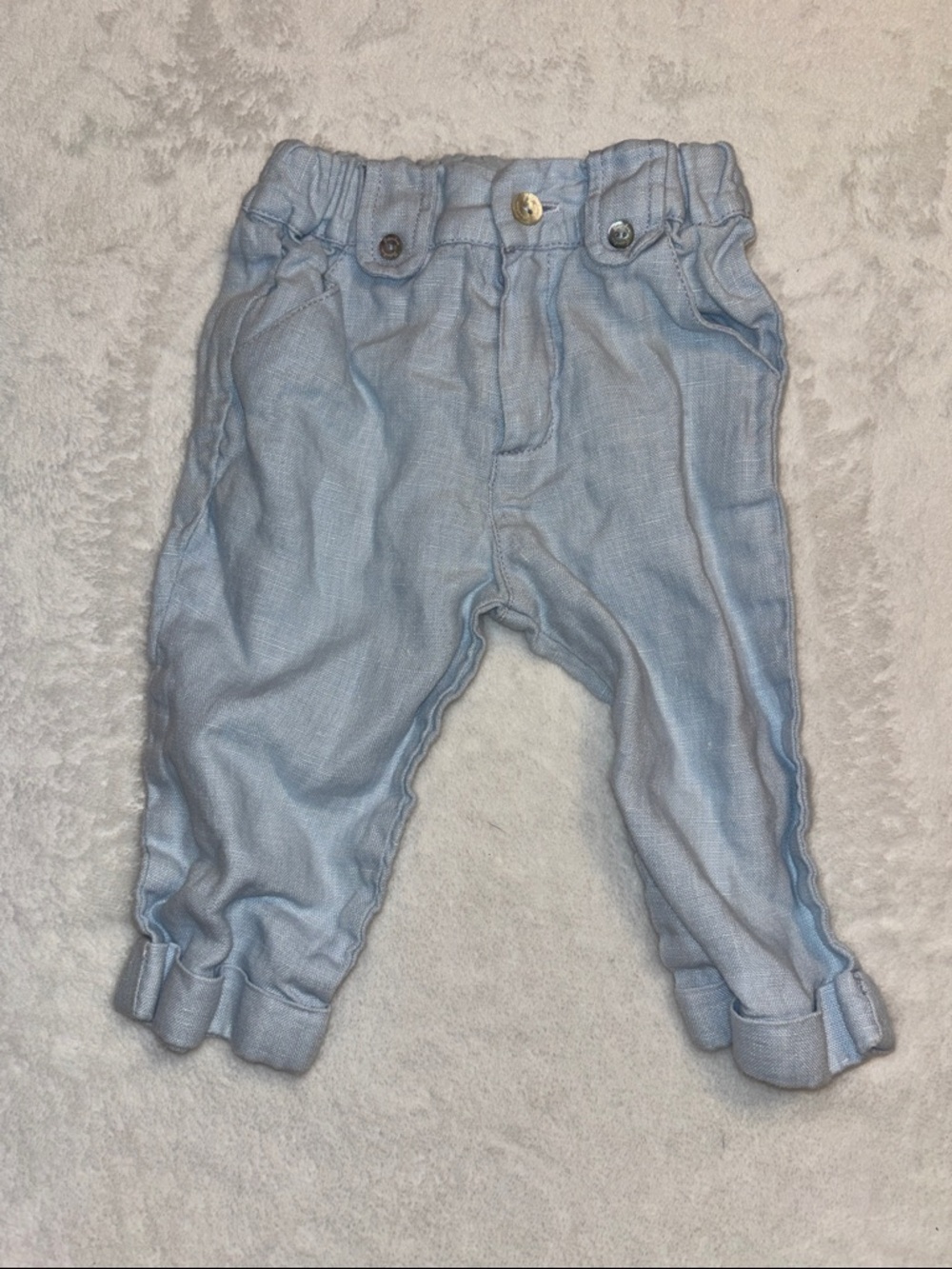 Patachou Light Blue Baby 100% Linen Pants